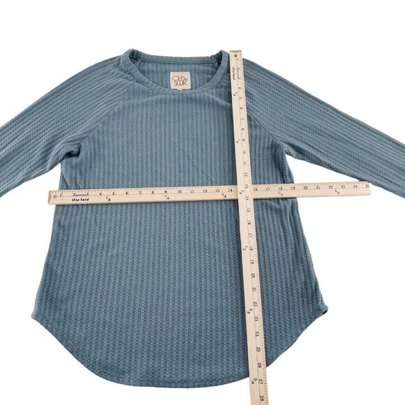 Chaser Womens Long Sleeve Waffle Knit Top Size L - Picture 4 of 6